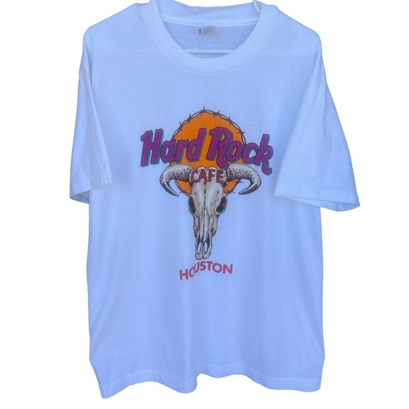 90s Hard Rock Café Houston Graphic Tee Shirt Men L USA MADE Western Texas Travel - Picture 4 of 7